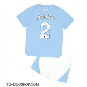Manchester City Kyle Walker #2 Prima Maglia Bambino 2023-24 Manica Corta (+ Pantaloni corti)